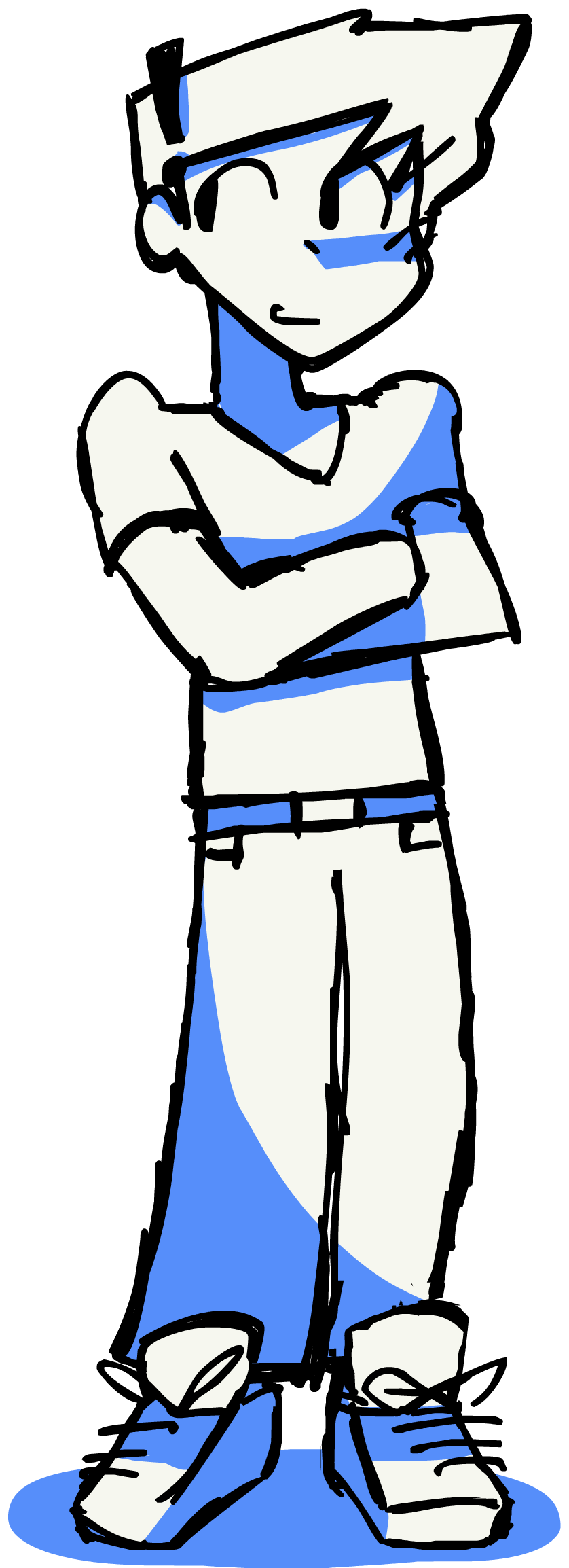 Malloy de pie con los brazos cruzados.