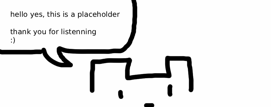 A placeholder comic with a speech bubble that says hello yes, this is a placeholder.